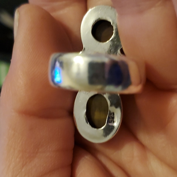 New Tiger Eye and Citrine 925 Silver Statement Ring. - Picture 16 of 16